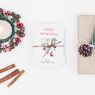 Merry Kitschmas Retro Ornament Holiday Family Feiertagskarte