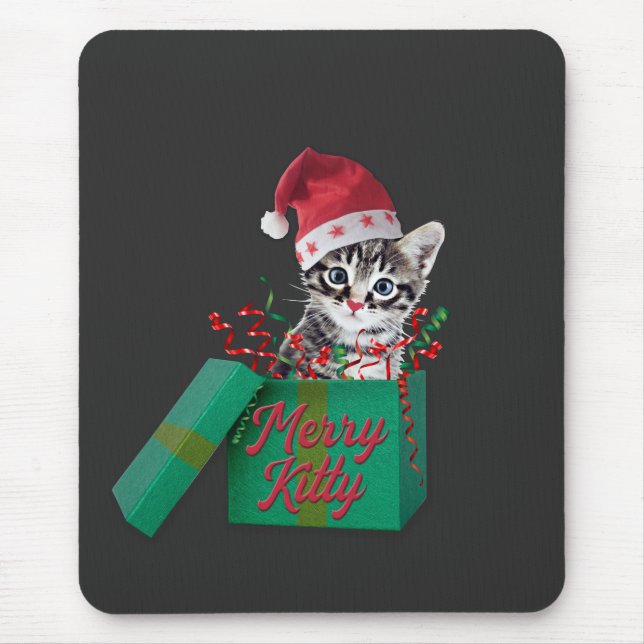 Merry Kitty, Frohe Weihnachten Mousepad (Vorne)