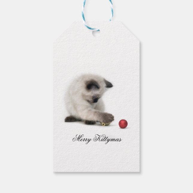 Merry Kittymas Geschenktag Geschenkanhänger (Rückseite)