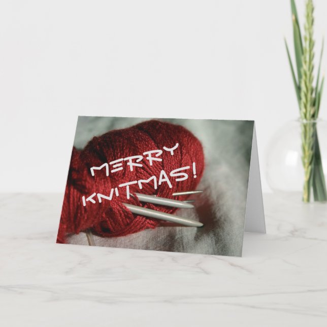 Merry Knitmas Karte (Vorderseite)