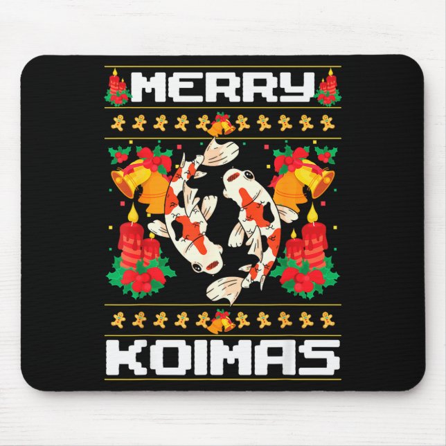 Merry Koima's Koi Fish Ugly Christmas Xmas Party  Mousepad (Vorne)