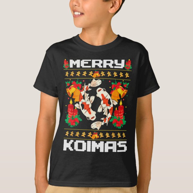 Merry Koima's Koi Fish Ugly Christmas Xmas Party  T-Shirt (Vorderseite)