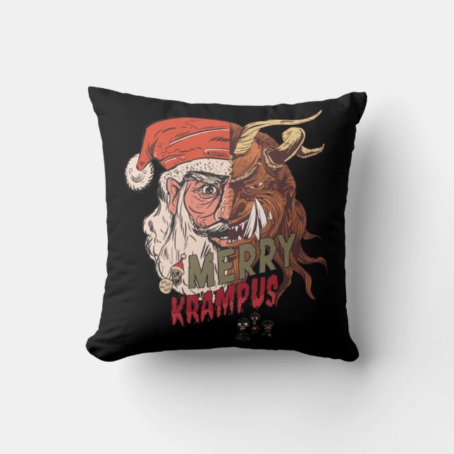 Merry Krampus Beängstigend Santa Horror Weihnachte Kissen (Vorderseite)