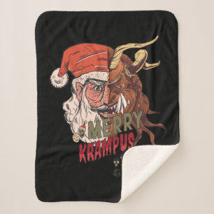 Merry Krampus Beängstigend Santa Horror Weihnachte Sherpadecke