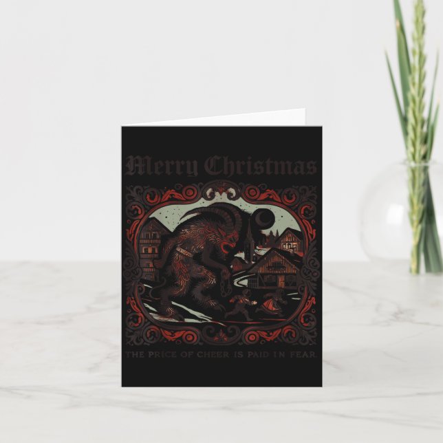 Merry Krampus Christmas Xmas Horror Ugly Sweater E Karte (Vorderseite)