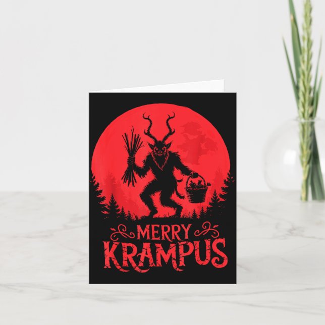 Merry Krampus Christmas Xmas Horror Ugly Sweater E Karte (Vorderseite)