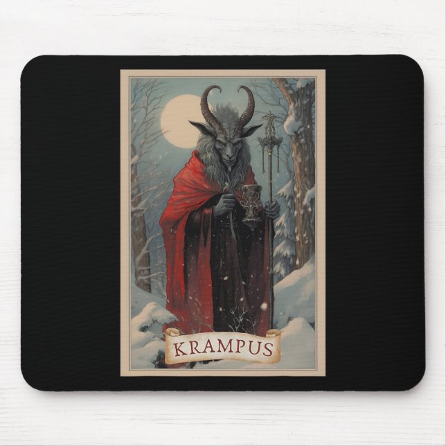 Merry Krampus Christmas Xmas Horror Ugly Sweater E Mousepad (Vorne)