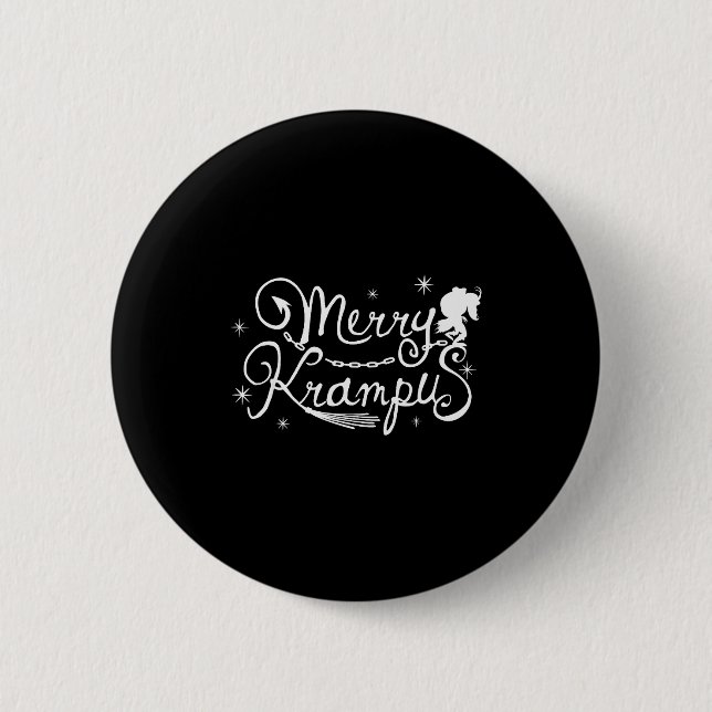 Merry Krampus German Folklore Christmas For Krampu Button (Vorderseite)