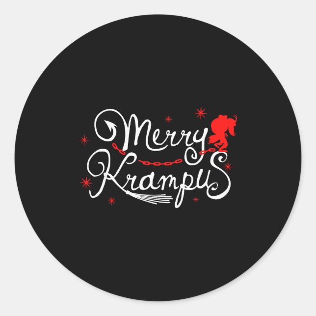 Merry Krampus German Folklore Christmas For Krampu Runder Aufkleber (Vorderseite)