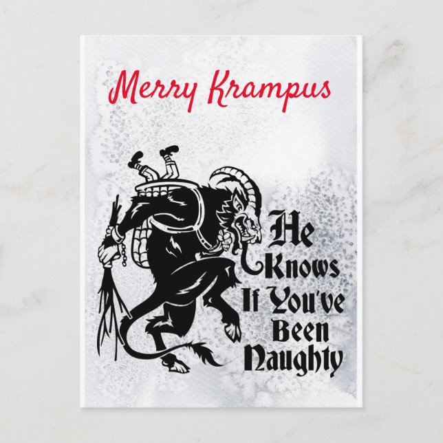 Merry Krampus Grußkarte Feiertagspostkarte (Vorderseite)
