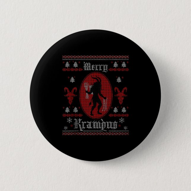 Merry Krampus Horror Soky Evil Funny Ugly Christma Button (Vorderseite)