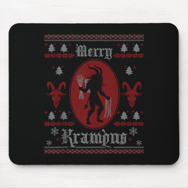 Merry Krampus Horror Soky Evil Funny Ugly Christma Mousepad (Vorne)