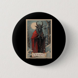 Merry Krampus Horror Weihnachten Ugly Sweater Evil Button