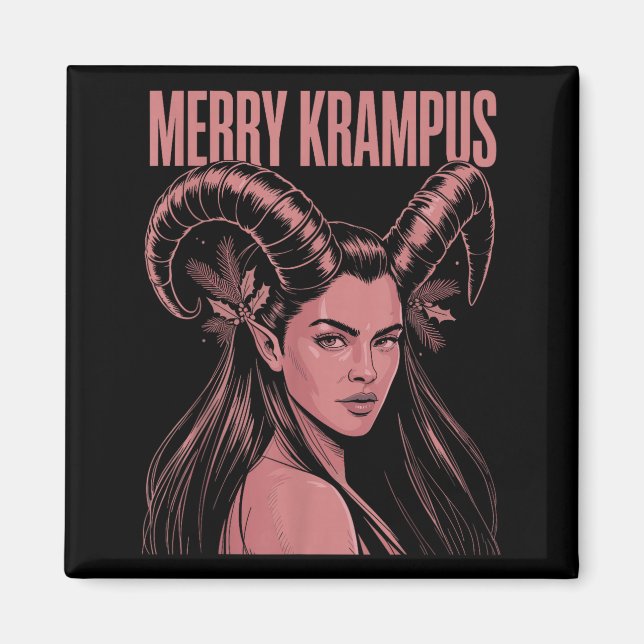 Merry Krampus Ironic Lilith Christmas Dark Feminin Magnet (Vorne)