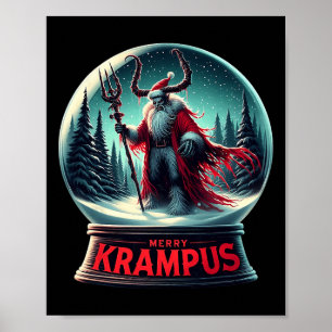 Merry Krampus Krampus kommt in die Stadt Xmas Horr Poster