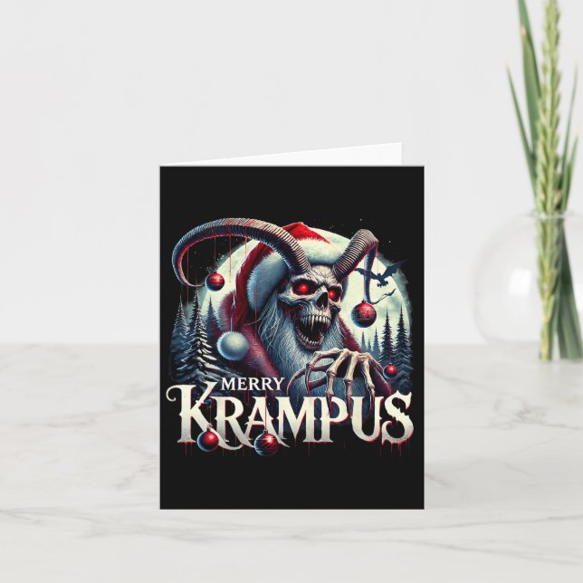 Merry Krampus Krampus kommt nach Town Horror Chr Karte (Vorderseite)