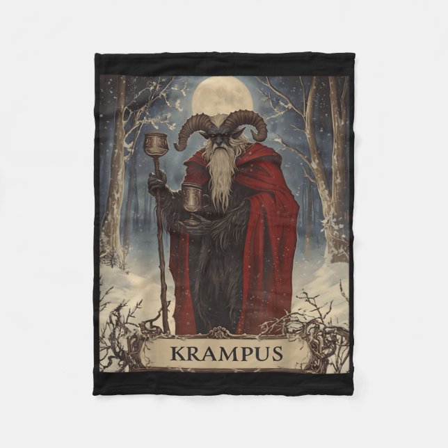 Merry Krampus Pajama Funny Christmas Horror Ugly S Fleecedecke (Vorderseite)