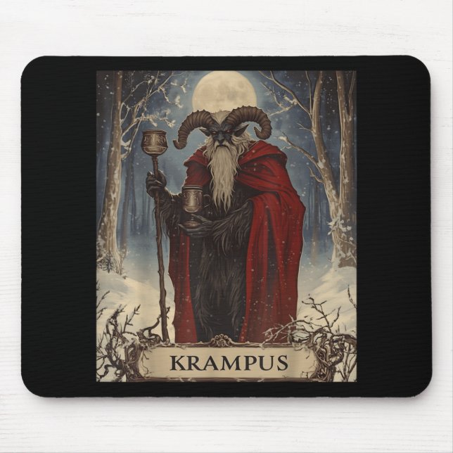 Merry Krampus Pajama Funny Christmas Horror Ugly S Mousepad (Vorne)