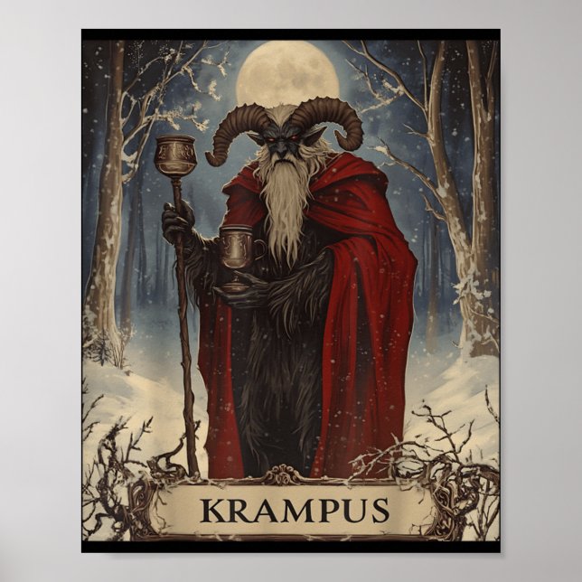 Merry Krampus Pajama Funny Christmas Horror Ugly S Poster (Vorne)