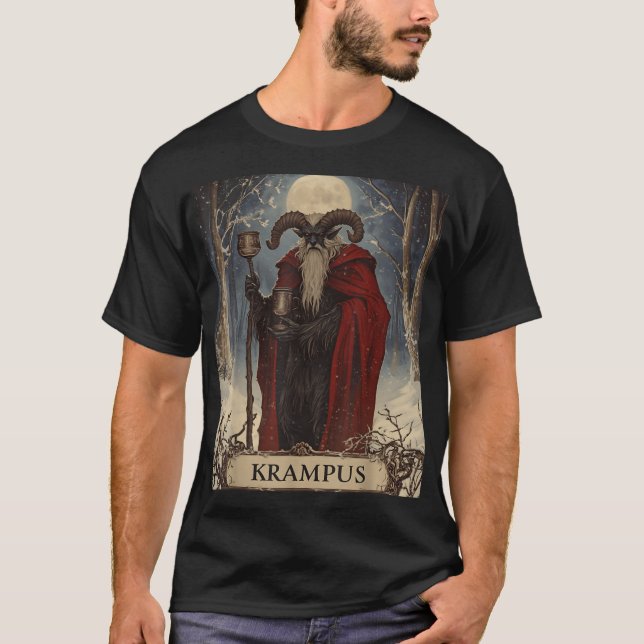 Merry Krampus Pajama Funny Christmas Horror Ugly S T-Shirt (Vorderseite)