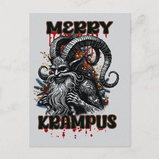 Merry Krampus Postkarte (Vorderseite)