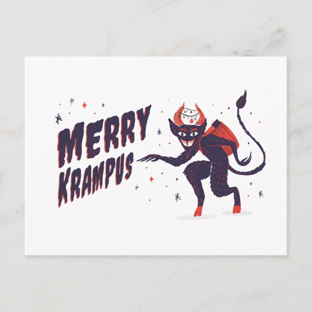 Merry Krampus Postkarte (Vorderseite)