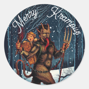 Merry Krampus Runder Aufkleber