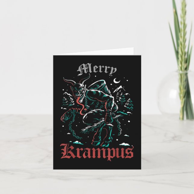 Merry Krampus Weihnachts Weihnachts-Horror Ugly Ev Karte (Vorderseite)