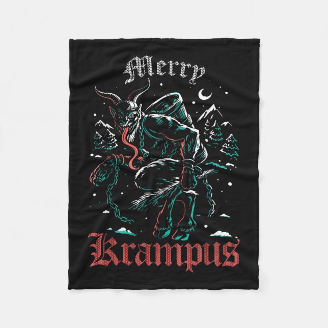 Merry Krampus Weihnachts WeihnachtsWeihnachtsfeier Fleecedecke (Vorderseite)