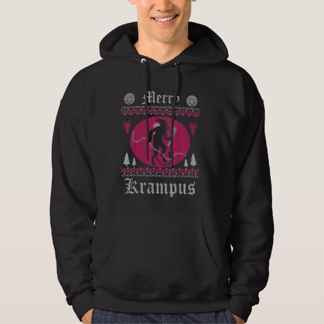 Merry Krampus Weihnachts Xmas Horror Ugly Sweater  Hoodie (Vorderseite)