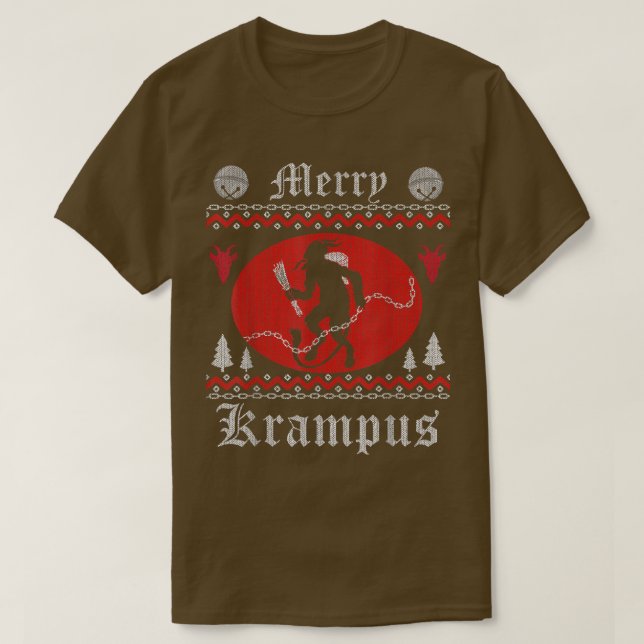 Merry Krampus Weihnachts Xmas Horror Ugly Sweater  T-Shirt (Design vorne)