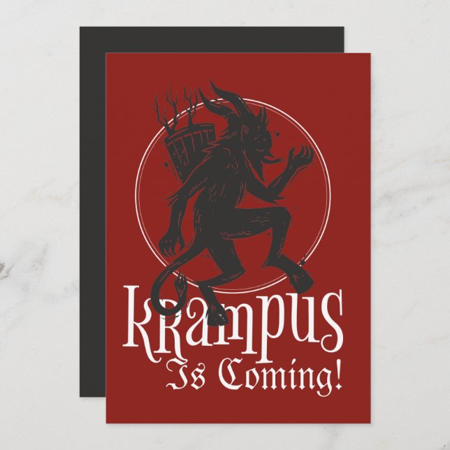 Merry Krampus Weihnachtskarte Feiertagskarte (Vorne/Hinten)