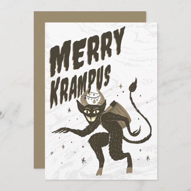 Merry Krampus Weihnachtskarte Feiertagskarte (Vorne/Hinten)