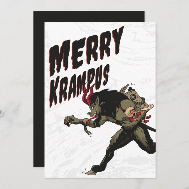 Merry Krampus Weihnachtskarte Feiertagskarte (Vorne/Hinten)