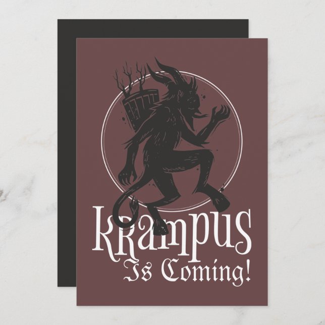 Merry Krampus Weihnachtskarte Feiertagskarte (Vorne/Hinten)