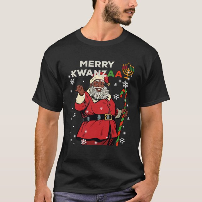 Merry Kwanzaa Santa Claus Black Christmas African  T-Shirt (Vorderseite)