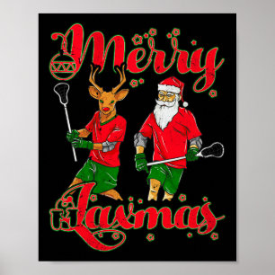 Merry Laxmas Christmas Lacrosse Player Rentier Sa Poster
