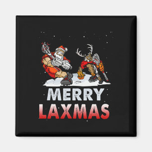 Merry Laxmas-hässliche Weihnachtslacrosse Santa Re Magnet