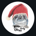 Merry Lazy Christmas Runder Aufkleber<br><div class="desc">Darstellung</div>
