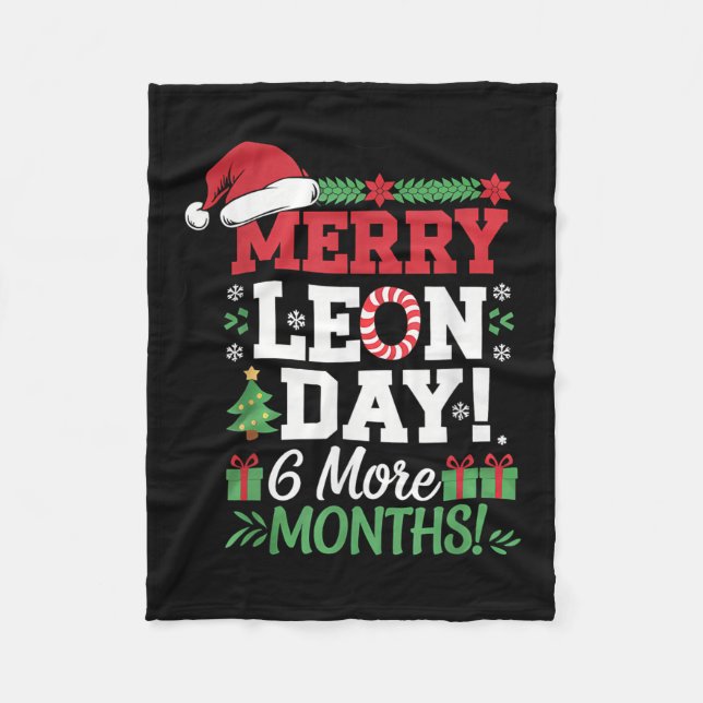 Merry Leon Day Weihnachten Backwards Funny Christm Fleecedecke (Vorderseite)