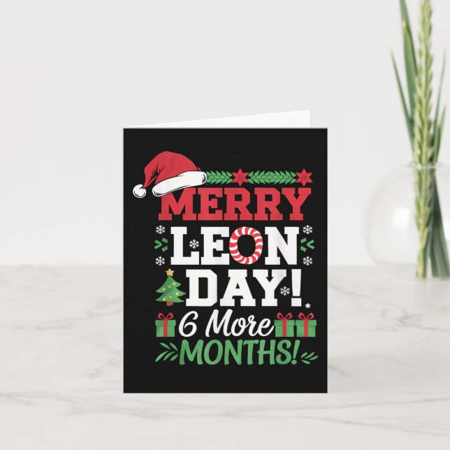 Merry Leon Day Weihnachten Backwards Funny Christm Karte (Vorderseite)