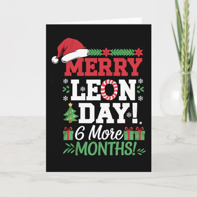 Merry Leon Day Weihnachten Ckwards Funny Christmas Karte (Vorderseite)