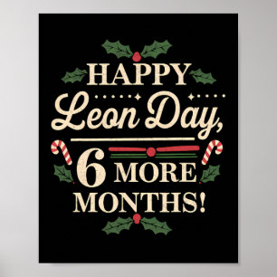 Merry Leon Day Weihnachten Ckwards Funny Christmas Poster