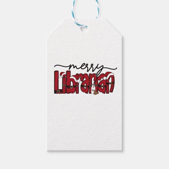Merry Librarian Christmas Book Lover Library Geschenkanhänger (Vorderseite)