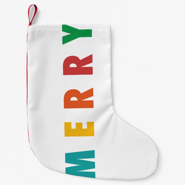 MERRY LIEBE JOY | FARBENE WEIHNACHTSMITTEL KLEINER WEIHNACHTSSTRUMPF (Vorderseite)