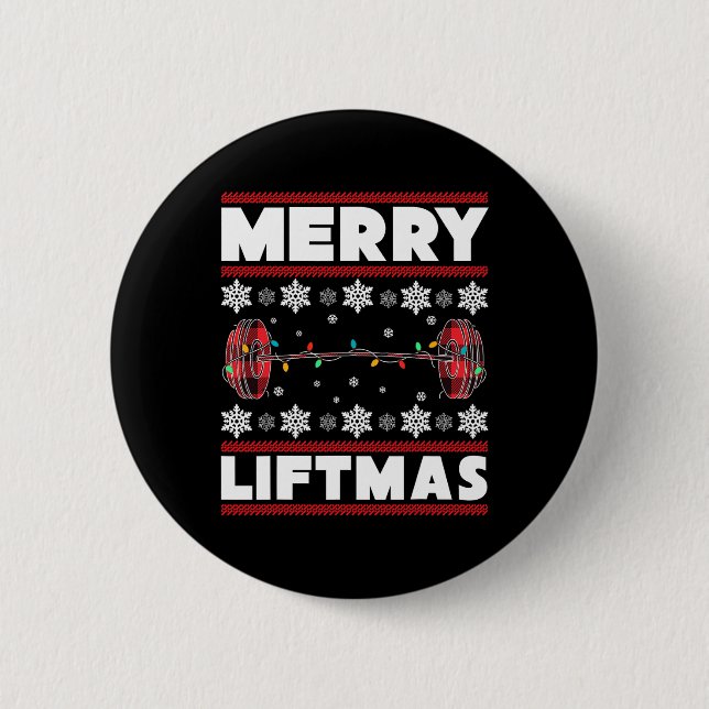Merry Liftmas Fun Christmas Gym Workout Fitness Gi Button (Vorderseite)