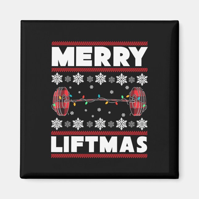 Merry Liftmas Fun Christmas Gym Workout Fitness Gi Magnet (Vorne)
