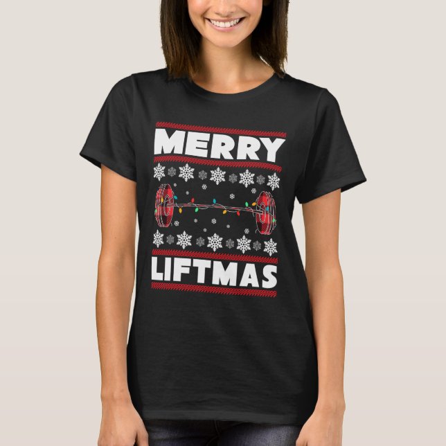 Merry Liftmas Fun Christmas Gym Workout Fitness Gi T-Shirt (Vorderseite)