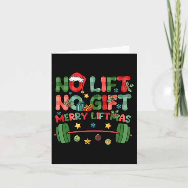 Merry Liftmas kein Lift Kein Weihnachten Geschenke Karte (Vorderseite)