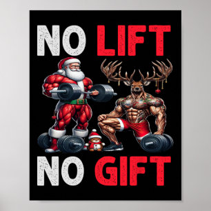 Merry Liftmas Muscle Santa Weightlift Weihnachten  Poster